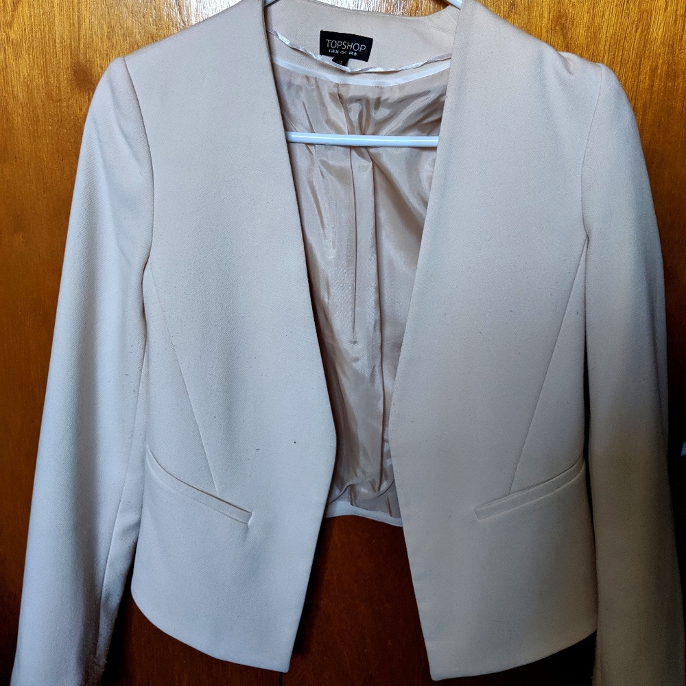 Topshop Blush Pink Structured Blazer